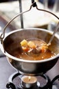 Traditional Hungarian homemade hot goulash soup Royalty Free Stock Photo