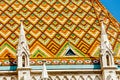 hungarian Roof tiles on the St. Matthias Cathedral in Budapest Royalty Free Stock Photo