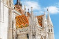 hungarian Roof tiles on the St. Matthias Cathedral in Budapest Royalty Free Stock Photo