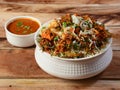 Traditional hyderabadi Vegetable dum biryani Royalty Free Stock Photo