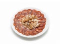 Traditional Iberian Salami Sausage dish Salchichon Iberico Royalty Free Stock Photo