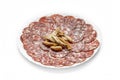 Traditional Iberian Salami Sausage dish Salchichon Iberico Royalty Free Stock Photo