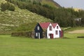 Traditional Icelandic House with grass roof in Skogar Folk Museum, Iceland Royalty Free Stock Photo