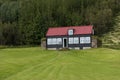 Traditional Icelandic House with grass roof in Skogar Folk Museum, Iceland Royalty Free Stock Photo