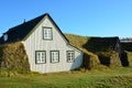 Traditional Icelandic houses with grass roof Royalty Free Stock Photo