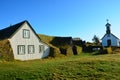 Traditional Icelandic houses with grass roof Royalty Free Stock Photo