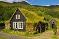 Traditional Icelandic houses at Skogar Royalty Free Stock Photo