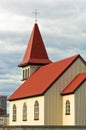 Traditional icelandic wooden church in Grindavik