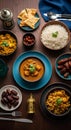 Traditional Iftar Dinner Setting With Curry, Rice, and Dates Royalty Free Stock Photo