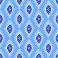 Traditional ikat pattern. Seamless geometric pattern, based on ikkat fabric style.