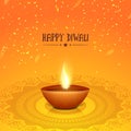 Traditional illuminated lit lamp for Diwali celebration. Royalty Free Stock Photo