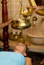 Traditional indian ayurvedic oil massage Royalty Free Stock Photo