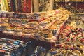 Traditional indian bangles and bracelets at the market. Royalty Free Stock Photo