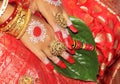 traditional indian-bengali (hindu) wedding rituals and bengali bride with traditional clothing, kolkata Royalty Free Stock Photo