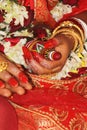 traditional indian-bengali (hindu) wedding rituals and bengali bride with traditional clothing, kolkata Royalty Free Stock Photo