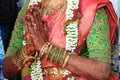 A TRADITIONAL INDIAN BRIDE FOLDING HANDS
