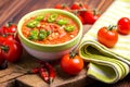 Indian Tomato Rasam with lentil, mint, cilantro and cashew Royalty Free Stock Photo