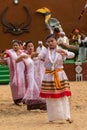 Traditional Indian dance being performed by womenfolk Royalty Free Stock Photo