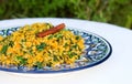 Traditional Indian dish called khichdi with cinnamon stick Royalty Free Stock Photo