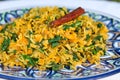 Traditional Indian dish called khichdi with cinnamon stick Royalty Free Stock Photo