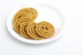 Traditional Indian Diwali snacks Chakali Indian Traditional Tea Time Snack Chakli Royalty Free Stock Photo