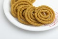 Traditional Indian Diwali snacks Chakali Indian Traditional Tea Time Snack Chakli Royalty Free Stock Photo