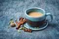 Traditional indian drink masala chai tea with milk and mix of spices Royalty Free Stock Photo