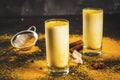 Traditional Indian drink turmeric milk Royalty Free Stock Photo