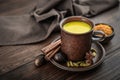 Traditional Indian drink turmeric milk Royalty Free Stock Photo