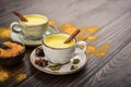 Traditional Indian drink turmeric milk Royalty Free Stock Photo