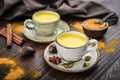 Traditional Indian drink turmeric milk Royalty Free Stock Photo