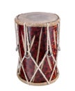 Traditional Indian drum isolated on white Royalty Free Stock Photo