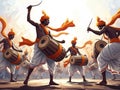Traditional indian drummers performing Royalty Free Stock Photo