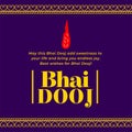 Traditional indian festival bhai dooj greeting card wishes