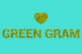 Traditional Indian Green Gram texture text. Vegan, Vegetarian Super food and detox food.