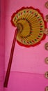 Traditional indian hand fan made of palm leaf