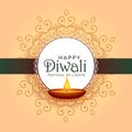 Traditional indian happy diwali festival card design