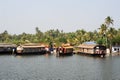 Traditional Indian houseboat near Kollam Royalty Free Stock Photo