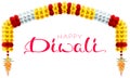 Traditional indian mala flower garland. Festive holiday happy diwali arch flower decoration