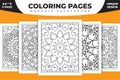 Traditional Indian mandala collection KDP interior. Circular mandala pattern set for kids coloring pages. Doodle mandala on a Royalty Free Stock Photo