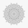 Traditional Indian mandala pattern on white background. Mandala line art vector for kids coloring pages. Mandala ornament line art Royalty Free Stock Photo