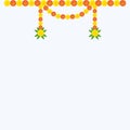 Traditional Indian marigold toran floral garland vector, wedding and festival decoration, border flower decoration with