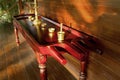 Traditional Indian massage table Royalty Free Stock Photo