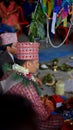 Traditional Indian Nepali wedding with newly weds, priest and their family