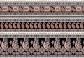 Traditional indian paisley motif border