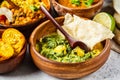 Traditional Indian palak paneer in wooden bowl on white background Royalty Free Stock Photo