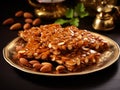 Traditional Indian peanut chikki made from roasted peanuts and jaggery Royalty Free Stock Photo