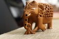 Traditional Indian souvenir. Indian elephant. Made of wood souvenir.