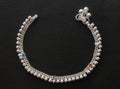 Indian style silver anklet with beads