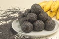 Traditional Indian sweet balls made with sesame seeds, jaggery and coconut, commonly known as Til ke laddu or sesame ladoos Royalty Free Stock Photo